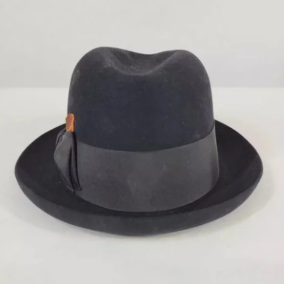 Royal De Luxe Stetson Men's Black Bowler Hat Size (7) Vintage